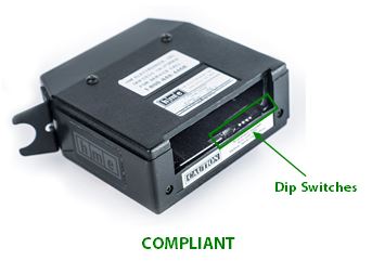 Compliant HME Communicator, highlighting dip switches