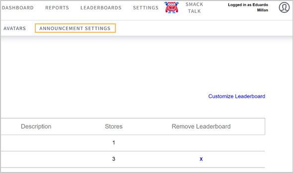 Manage Announcements Settings on the ZOOM Nitroâ„¢ Leaderboard - Step 2