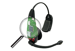Odyssey drive-thru headset with exposed circuit board